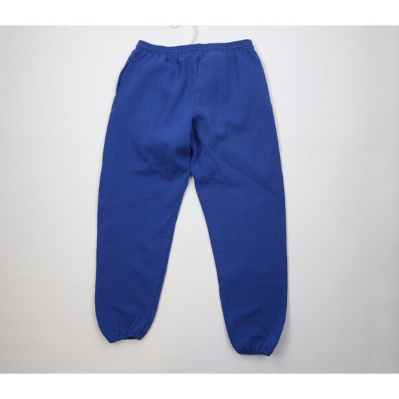 Vtg 90s Streetwear Mens XL Faded Blank Heavy Sweatpants Joggers Royal Blue USA - Picture 9 of 13